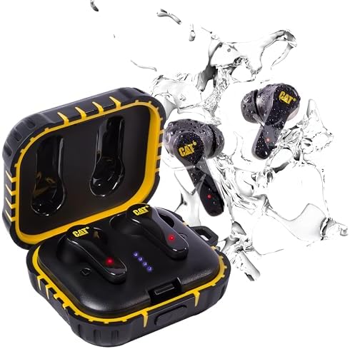CAT Bluetooth Noise Canceling Ear Buds - Rugged Wireless Work Earbuds, Bluetooth Work Headphones, Dust Proof, Shock Proof, Water Resistant