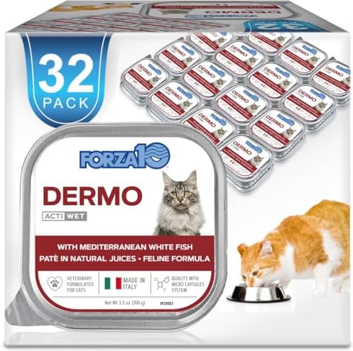 Forza10 Actiwet Dermo Wet Cat Food - 3.5 oz, 32 Pack - Salmon Flavor | Vet-Formulated