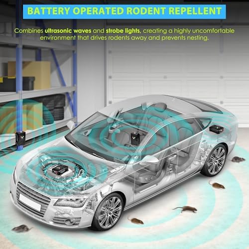 Battery Operated Ultrasonic Under Hood Rodent Repellent for Car Engines