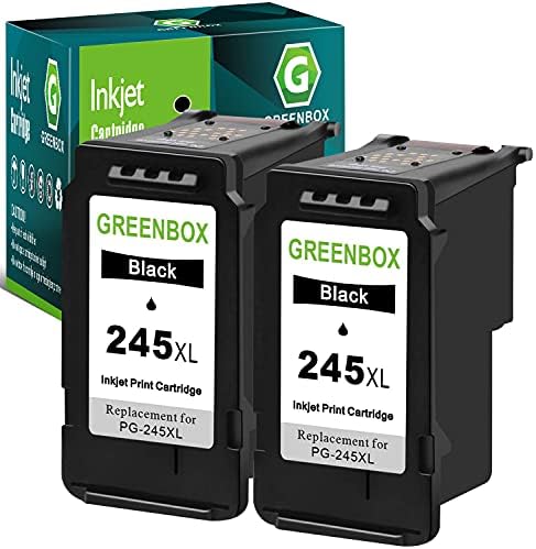 GREENBOX 245 245XL Ink Cartridge for TS202 TS3120 TS4320 Printer, 2 Pack | PG-245XL Black Ink Cartridge