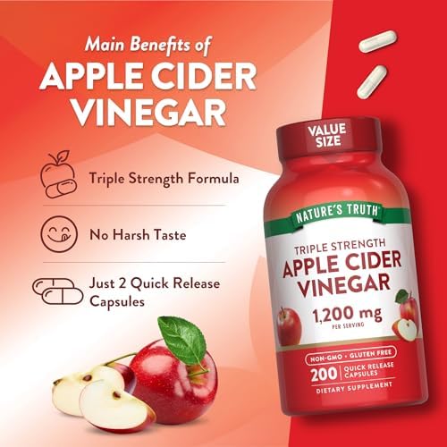 Nature's Truth Apple Cider Vinegar Capsules | 1200mg | 200 Pills
