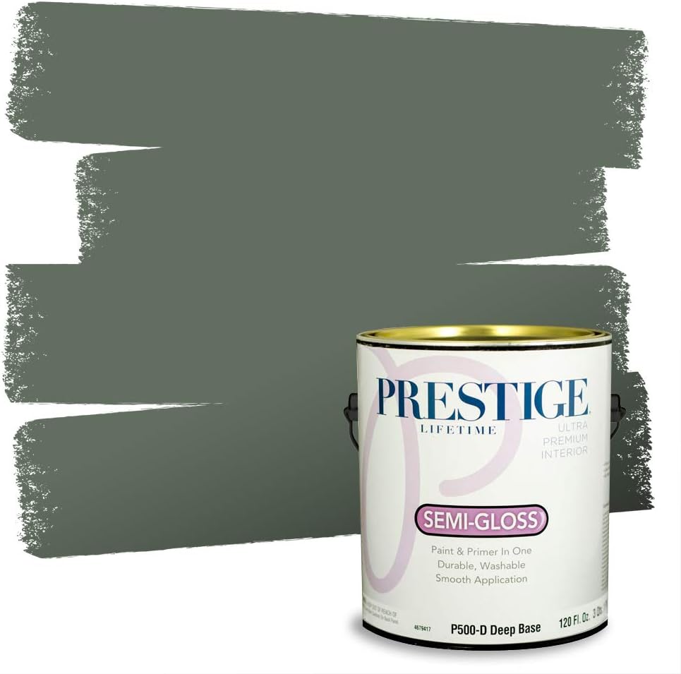 PRESTIGE Paints Exterior Paint and Primer In One, 1-Gallon, Flat, Comparable Match of Sherwin Williams* Coastal Plain*