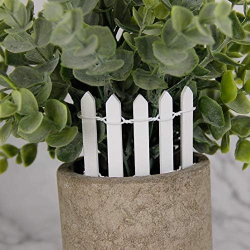 Prsildan 40 Inches Miniature Fairy Garden Fence, DIY Wood Picket Fence Mini Ornament