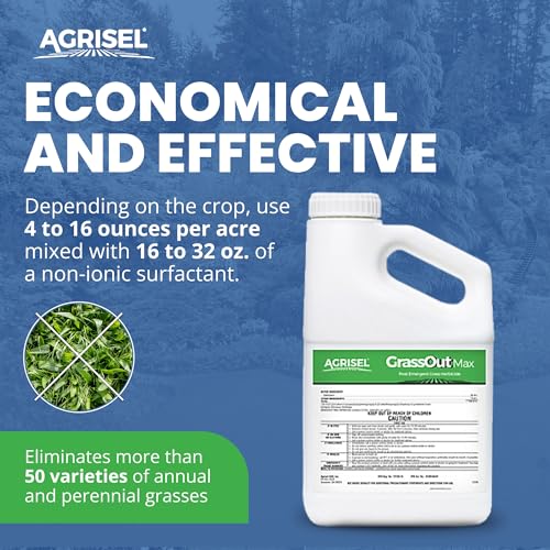 Agrisel GrassOut Max Weed Killer, Pet Safe, 32 Ounces | Targets 50+ Grassy Weeds Without Harming Desired Plants, Large Area Treatment, Easy Application
