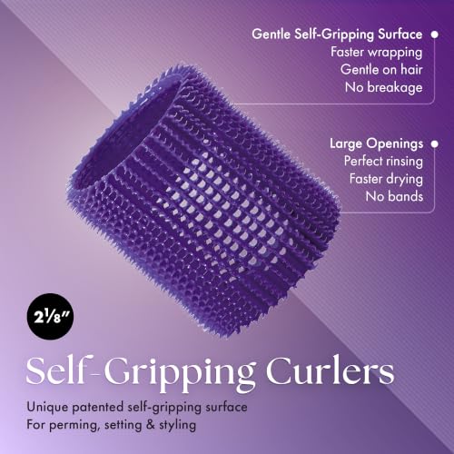 Olivia Garden Jet Set EZ Grip Self-Gripping Curlers - Hair Rollers for Setting or Perming - Style Curls and Waves