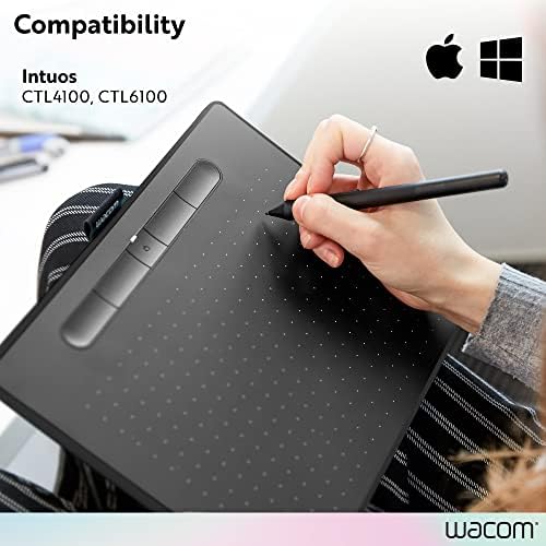 Wacom Intuos Pen LP1100K | Cordless and battery free so pen never needs charging, 2 shortcut buttons, 4,096 levels of pressure sensitivity for control