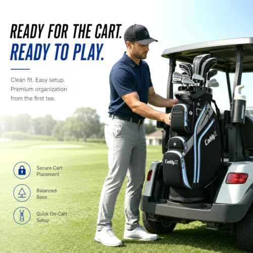 14-Way Golf Cart Bag, Professional Organizer Cart Bag with Anti-Rattle Top