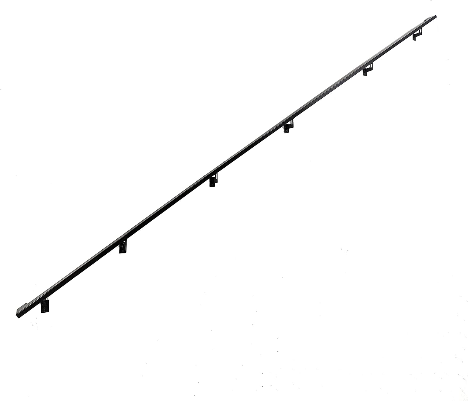 Modern Aluminum Handrail Grab Bar Kit, Adjustable Steel Brackets Included, Returns to Wall, Powder Coated Finish (Black, 4 Foot Handrail Set)