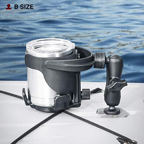 RAM Mounts Level Cup XL Drink Holder with B Size 1" Ball Mount | Self-leveling holder for 12-32 oz bottles and tumblers