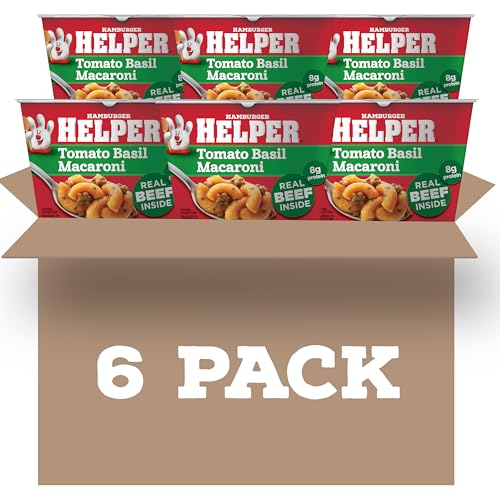 Hamburger Helper Beef Pasta Microwave Cup (2 oz - 6 Pack) No Artificial Flavors, Ready in 4 Minutes, Quick Meals for Midweek Dinners, Busy Evenings & Families On-the-Go