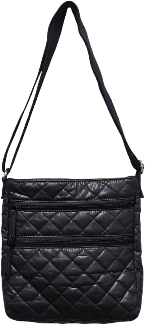 Quilted Crossbody bag BLACK Ultra light water repellent Stain resistance