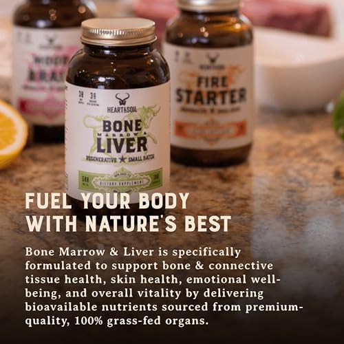 HEART & SOIL Bone Marrow & Beef Liver, 180 Capsules