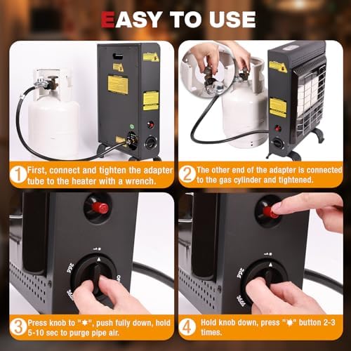 Propane Heater Indoor and Outdoor, 18000 BTU Propane Patio Heater with ODS & Tip-over Protection