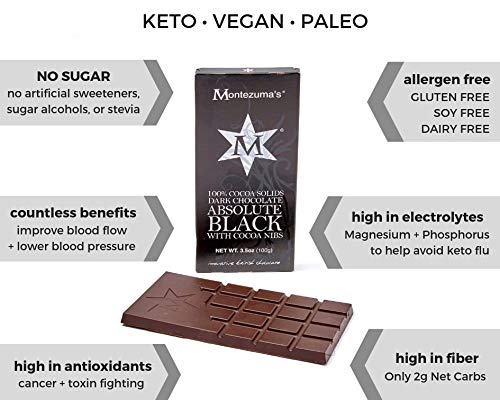 Montezuma Dark Chocolate Absolute Black Cocoa 90G (Pack of 6)