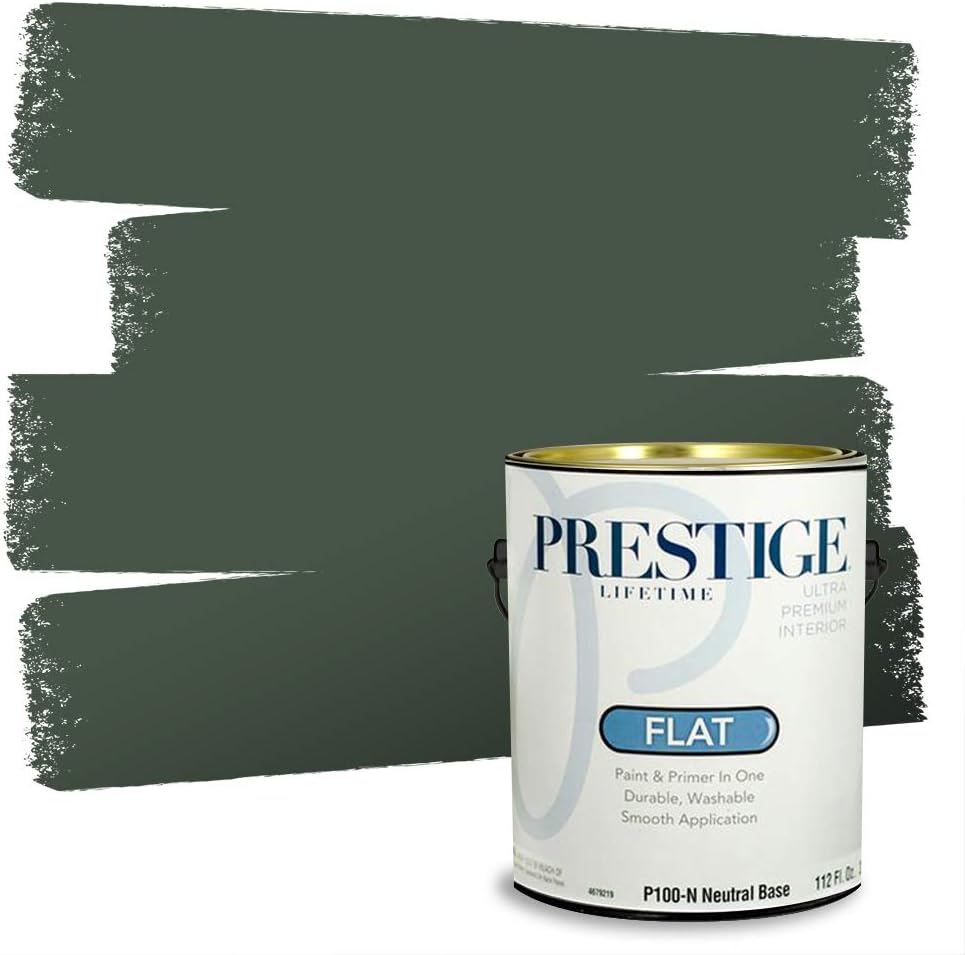 PRESTIGE Paints Exterior Paint and Primer In One, 1-Gallon, Flat, Comparable Match of Sherwin Williams* Coastal Plain*