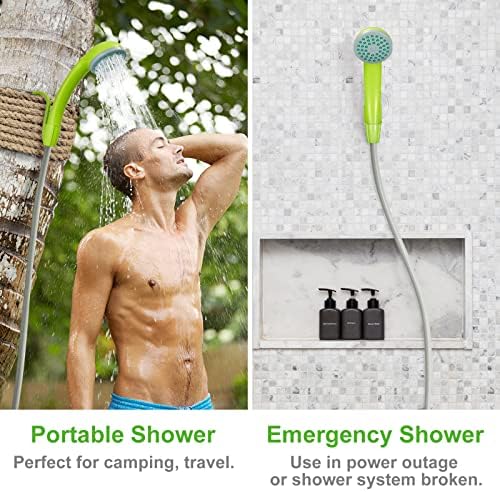 KEDSUM Portable Shower, Portable Camp Shower Pump with Rechargeable Battery, Portable Shower for Camping, Portable Outdoor Shower Head for Camping, Hiking, Traveling(+ Handheld Sprayer)