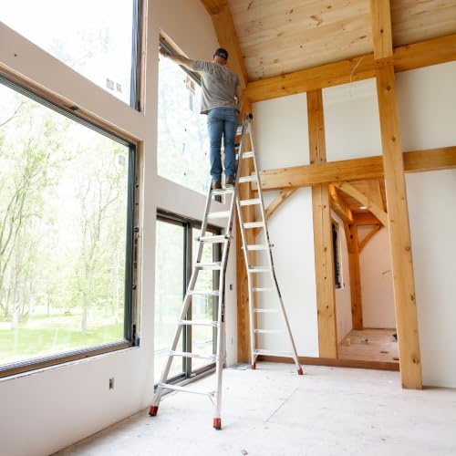 Lift Ladders 18-Ft Multi-Position Aluminum Ladder, 5-in-1, 300 lb. Capacity