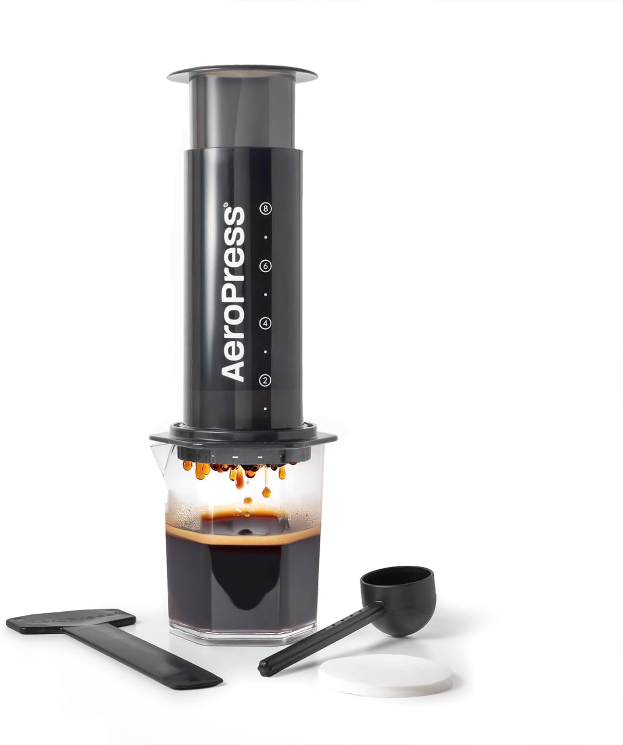 AeroPress Original Coffee Press, French Press, Pour-Over & Espresso Style | All-in-One Manual Coffee Maker, 2-Minute Brew, Less Bitterness, More Flavor, Portable, Travel & Camping