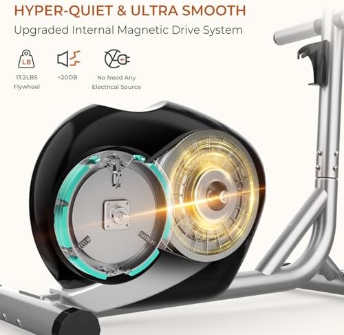 Dripex Elliptical Exercise Machine, Elliptical Machine for Home with 16 Resistance Levels, Quiet & Smooth Magnetic Elliptical Training Machines with 13.2 lb Flywheel, LCD Monitor & Pulse
