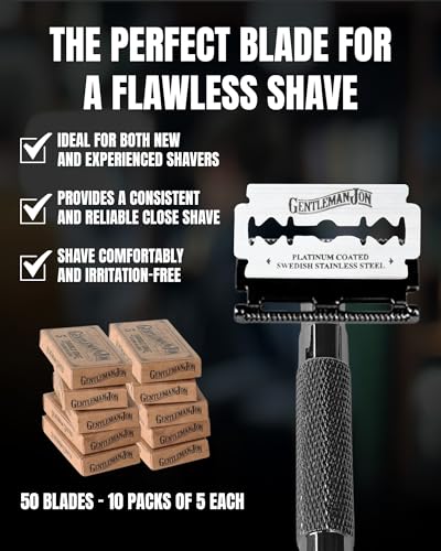 Gentleman Jon Double Edge Safety Razor Blades, Swedish Stainless Steel 50ct