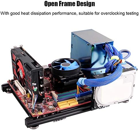 M-ATX MATX ITX Computer Open Air Case Bracket Aluminum DIY Bare Frame, Personality DIY Chassis Bracket Open Chassis,PC Test Bench(Black)
