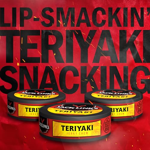 Jack Link's Teriyaki Beef Jerky Chew - (36 Pack) 0.32 oz Tins - Ready to Eat Protein Snacks - 4g Protein per Serving - Made with 100% Real Beef