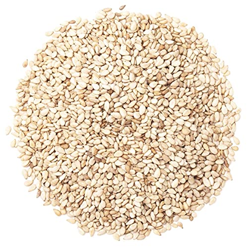 Food to Live - Hulled Sesame Seeds, 4 Pounds Whole Raw White Sesame Seeds, Kosher and Vegan, Unroasted, Bulk Sesame. High in Magnesium, Iron, and Calcium.