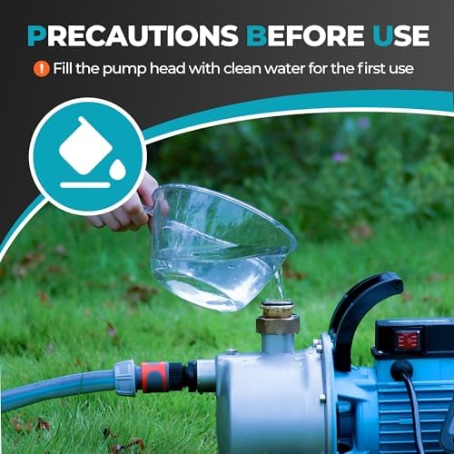 LEO 1.5 HP Water Pressure Booster Pump for Home with Smart Controller Automatic, 1200 GPH Self-Priming Shallow Well Jet Pump 110V