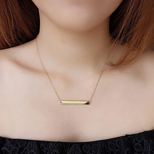 Multi Gold Bar Necklace for Women Vertical/Horizontal Bar Pendant Necklaces with Adjustable Chain Necklace Adult Jewelry