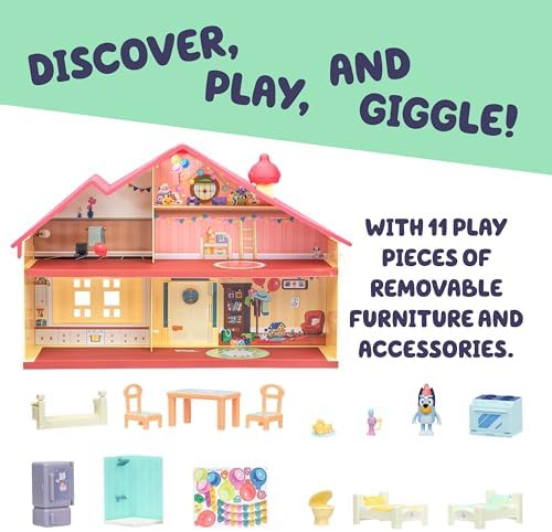 Bluey Toy House Mega Bundle, Family Home & BBQ Playhouse, Ages 3-5