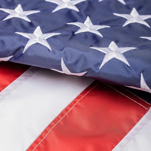 Evergreen American Flag 12x18 Double Sided | Patriotic House Flags For Outside Outdoor | Small American Flag Garden Size | Embroidered Stars and Stripes | USA Residential or Commercial