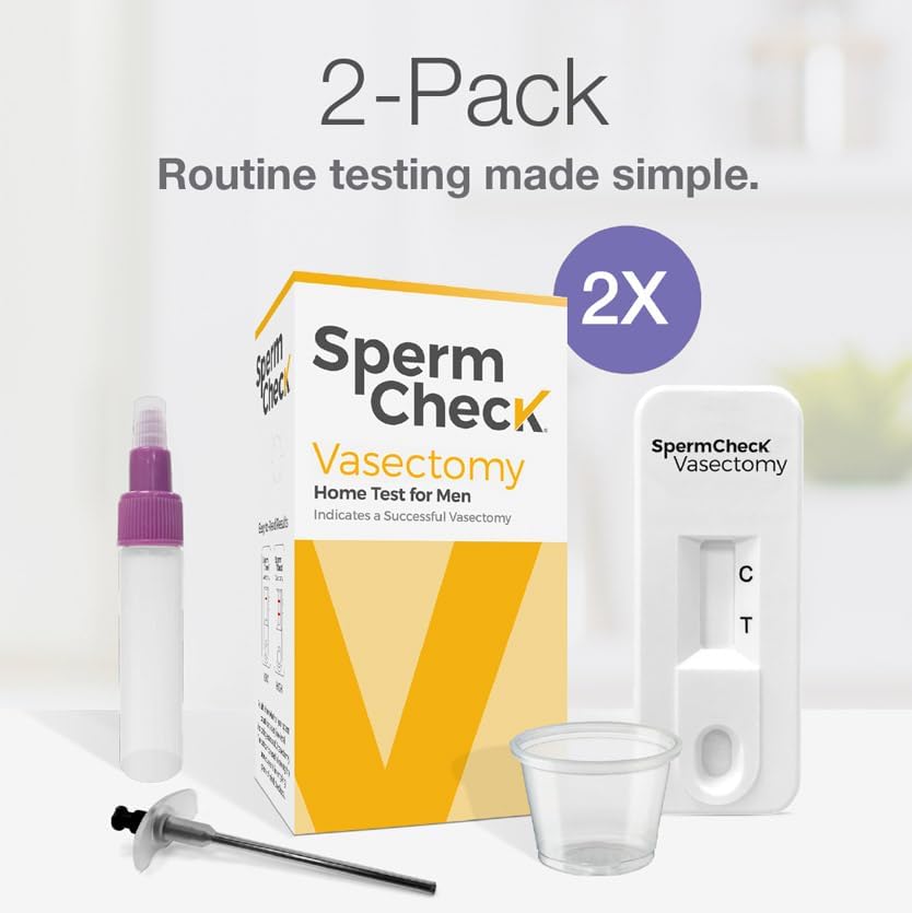 SpermCheck Vasectomy Home Test Kit - Check Sperm Count Post Vasectomy - 2 Pack - Easy to Read, Private - 98% Accuracy - FSA HSA Eligible - FDA Cleared