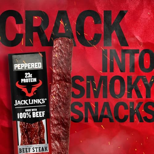 Jack Link's Beef Steak, Original - Protein Snacks, Jerky Meat Snack with 23g of Protein, Made with 100% Beef, Individually Wrapped Bulk Snack Pack, Keto Friendly - 2 Oz. (12 Count)