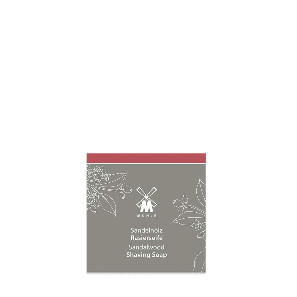 MÜHLE SHAVE CARE Shaving Soap - Sandalwood Luxury Shaving Soap for Men, Rich Lather, Lightly Scented,65g | Warm sandalwood with coriander/star anise; dense creamy foam prepares beard hair for wet shave, suited to normal and dry skin