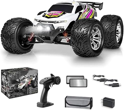 4x4 RC Cars for Adults 48kmh High-Speed - 1:12 Scale Large Waterproof Remote Control Truck, Offroad Electric Monster Car, 2 Batteries 30+ Min Play