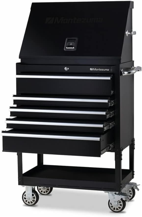 Montezuma ME300B 30-Inch Portable TRIANGLE Toolbox, Black