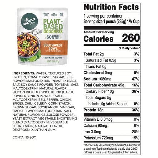 Loma Linda - Plant-Based Southwest Chipotle Bowl (10 oz.), 6 pack