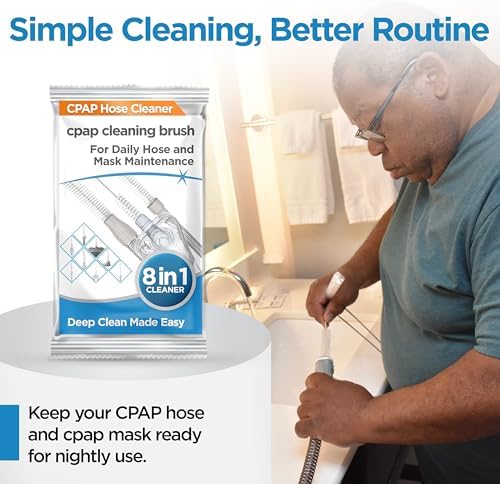 resplabs CPAP Hose Cleaning Brush 8 in 1 CPAP Cleaner for 22mm, 15mm CPAP Tubing, Mask, Cushions, Humidifiers & Water Chambers