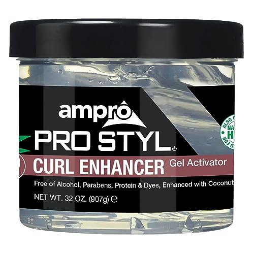 AmPro Pro Styl Curl Enhancer - Gel Activator with Coconut Oil to Moisturize and Define Coils and Waves - Helps Protect and Hydrate Hair Shaft