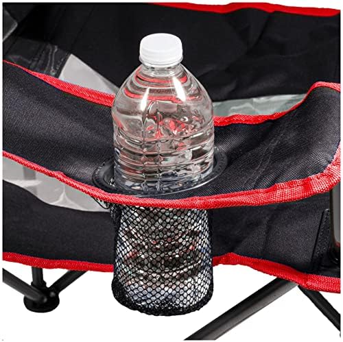 Kelsyus Original Foldable Canopy Chair for Camping, Tailgates, and Outdoor Events, Grey/Red