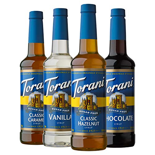 Torani Sugar Free Drink Syrup Soda Flavors Variety Pack, 25.4 fl oz, 4 Pack