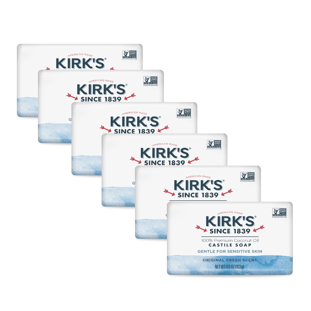 Kirk's Original Coco Castile Soap Fragrance Free 4 oz, Pack 18