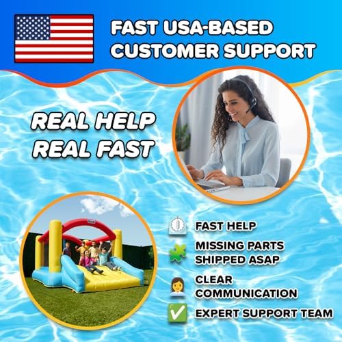 Sportspower My 1st Inflatable Water Slide with Splash Pool & Water Cannon, Large Outdoor Waterpark for Kids, Heavy Duty, ASTM Certified