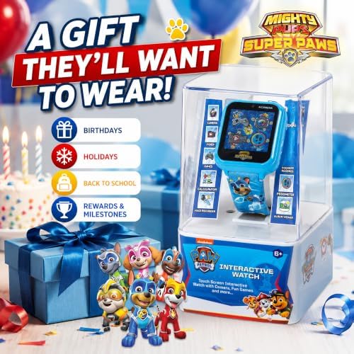 Accutime Paw Patrol Smart Watch with Camera for Kids and Toddlers - Interactive Smartwatch for Boys & Girls Featuring Games, Voice Recorder
