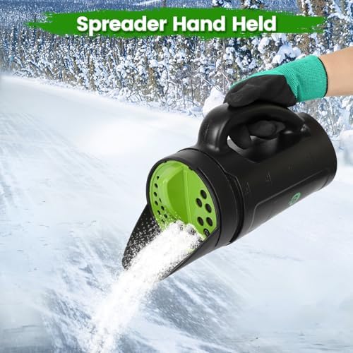 Hand Spreader Shaker, Multiple Adjustable Opening Sizes for All Purpose for Grass Seed, Fertilizer & Earth Food, Snow Salt