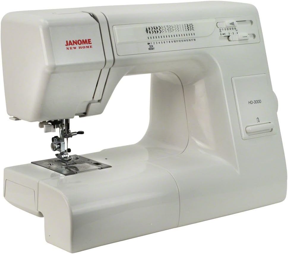 Janome HD3000 Heavy-Duty Sewing Machine with 18 Built-in Stitches + Hard Case | 18 Built-in Stitches + Hard Case