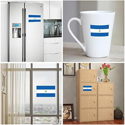 QQSD Nicaragua Flag Sticker Nicaraguan Decal in Multiple Sizes, 3 Pack, 11.7 x 8.3 Inches