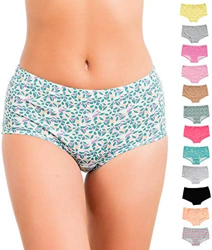 Alyce Intimates 12 Pack High Waisted Cotton Boyshort