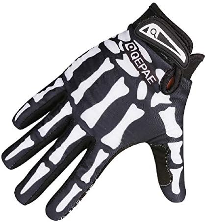 Azarxis Skeleton Gloves Adjustable Lightweight Racing Skull Sports Work Bone Gloves Anti-Slip Breathable for Men & Women Motorcycle, Cycling, Biking