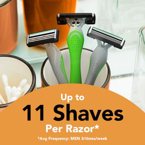 BIC Flex 3 Men's Disposable Razors, 3-Blade, Smooth Shave, 8-Pack | Pivoting Head for Easy Control | Lubricating Aloe Strip for Comfort | Ergonomic Handle for Better Grip